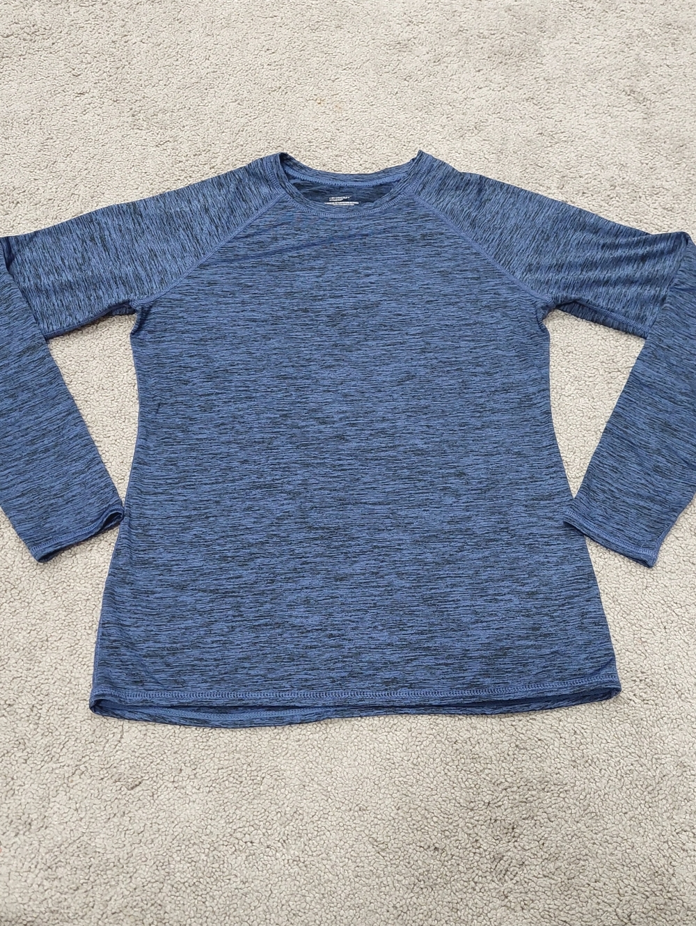 Cuddl Duds Climate Right Long Sleeve Shirt Medium Blue Space Dye Fleece Lined